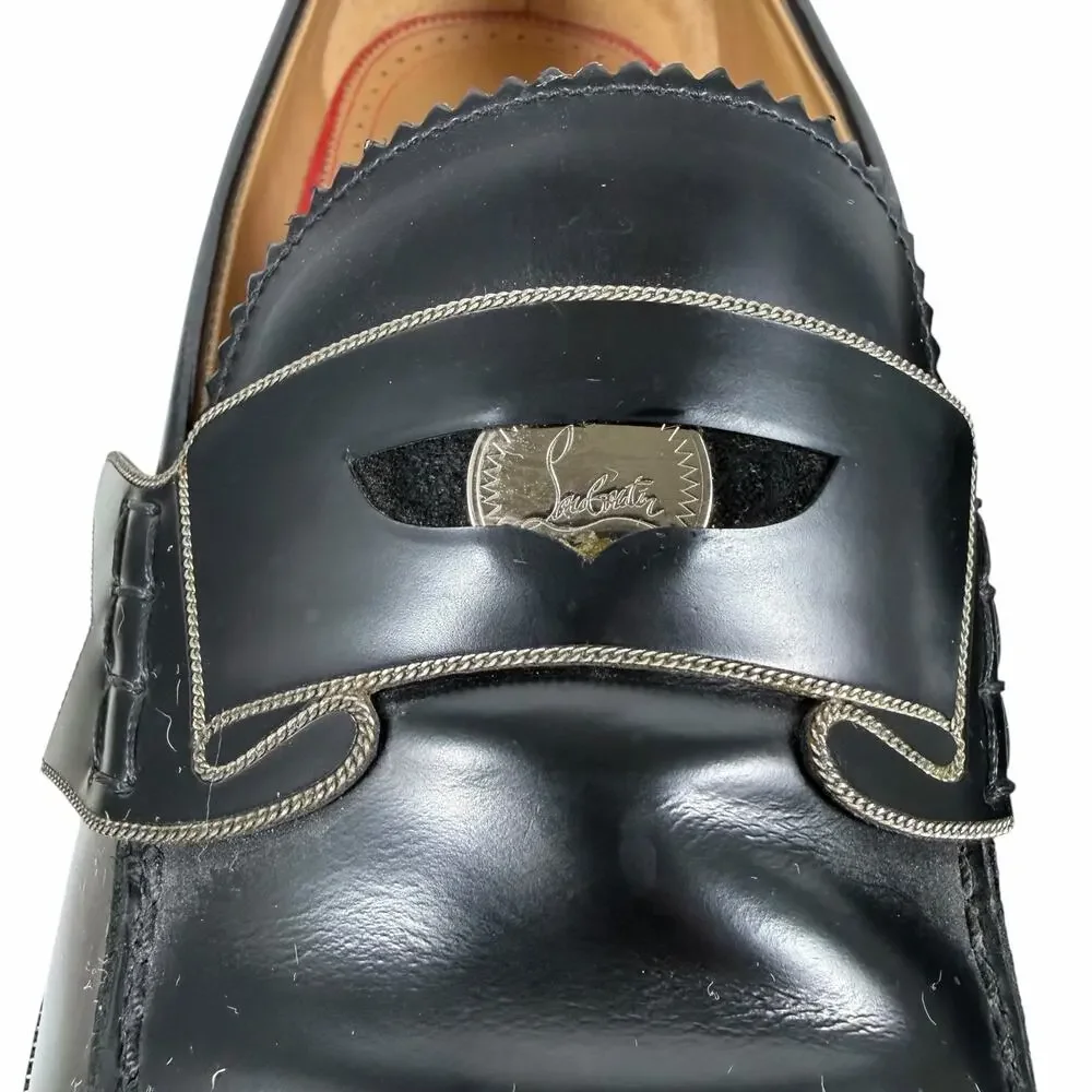 Christian Louboutin Monono Leather Penny Loafer Black Size 45